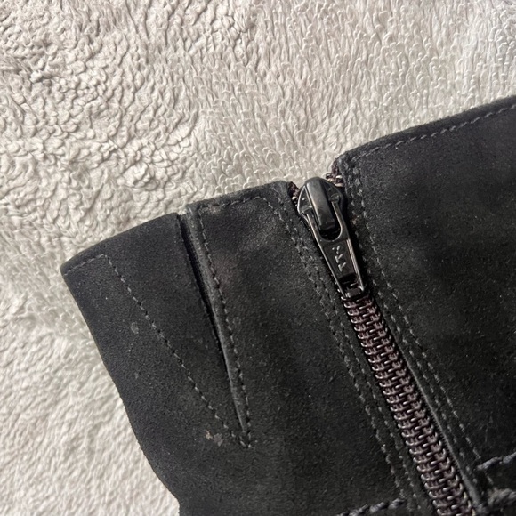 La Canadienne Sanford Suede Leather Buckle Zip Winter Ankle Boot Bootie Black - Picture 12 of 17